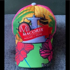 Macorix house rum women’s snapback hat cap floral bright neon never worn